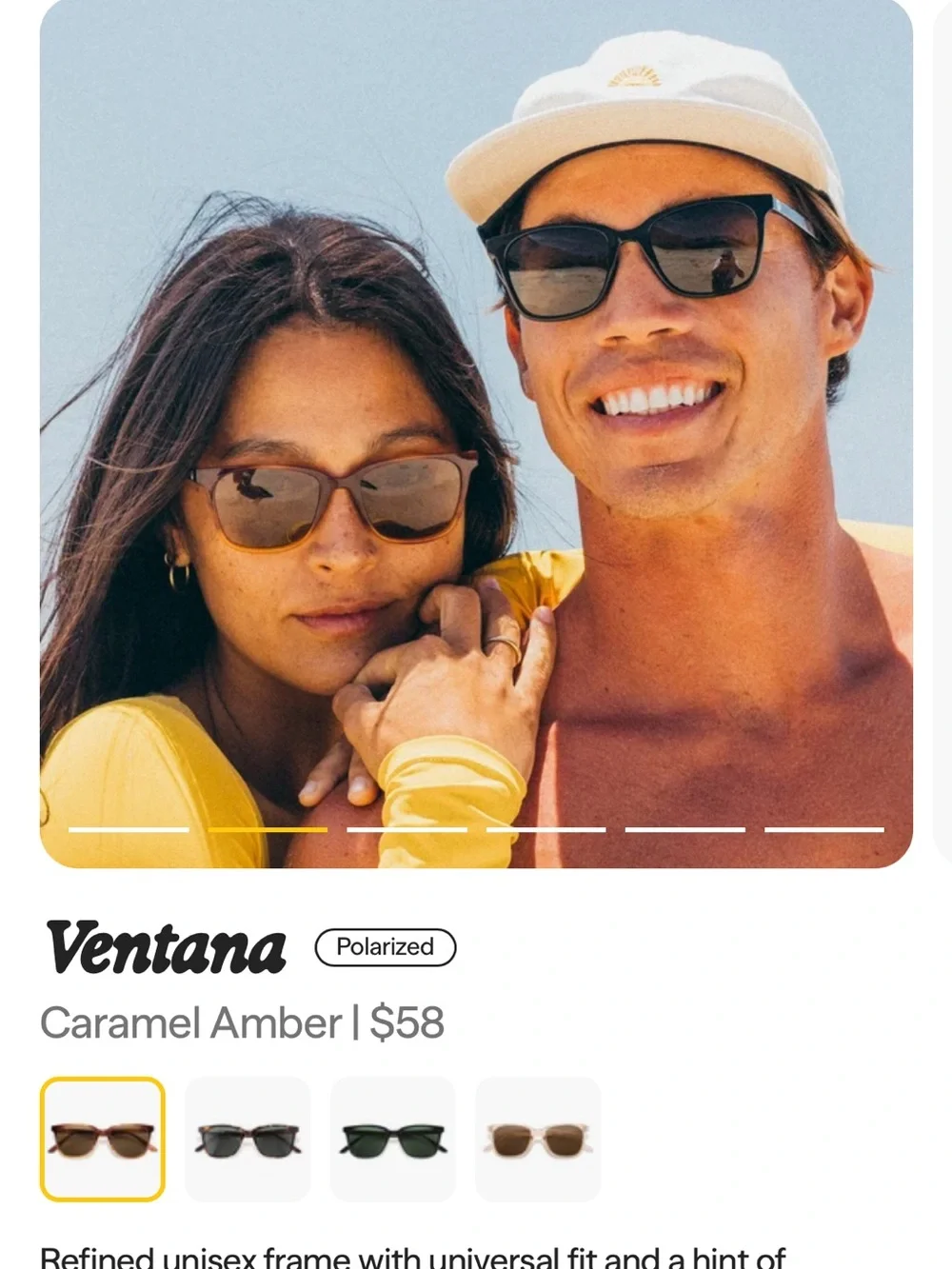 Ventana Caramel Amber Sunski Polarized Sunglasses